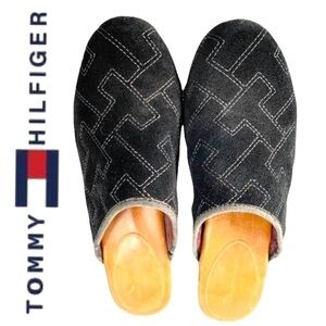 Tommy Hilfiger Bess Black Suede Clog Wedge Mule:Size 9.5M